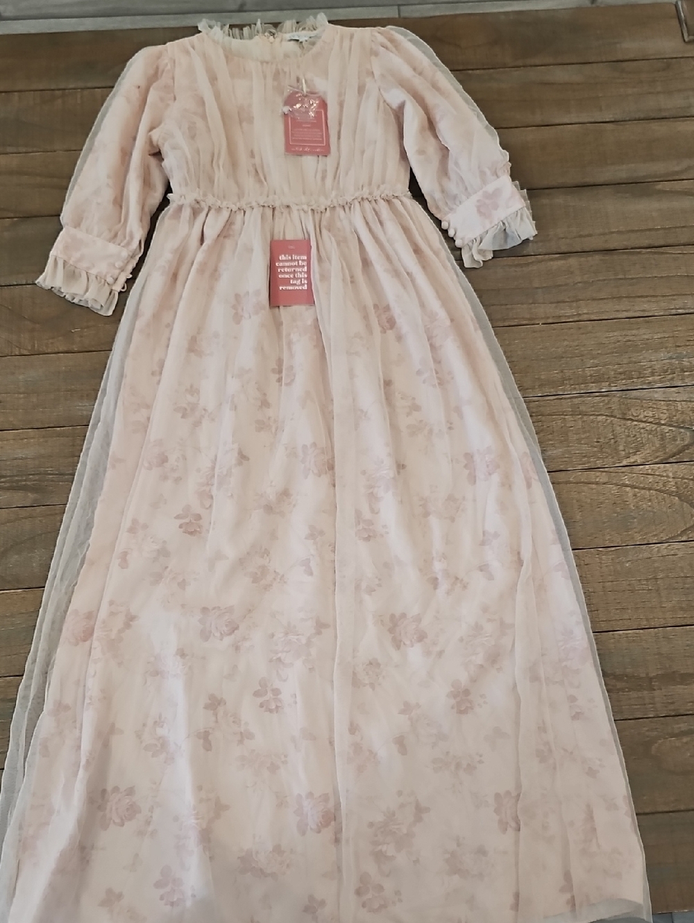 Ivy City Co Pale Pink Floral Tulle Girls' Formal Dress